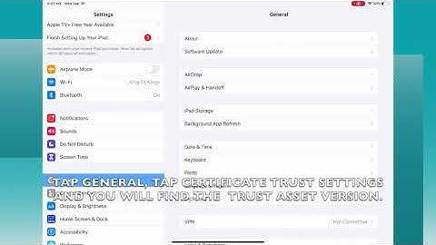 HOW TO CHECK CERTIFICATE TRUST ASSET VERSION IN IPADOS 13.6 (IPAD)