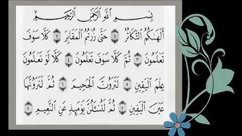 سورة التكاثر بصوت القارئ عبد الرحمن السديس YouTube