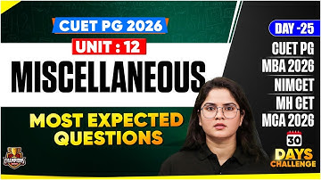 CUET PG 2026 English Grammar |MISCELLANEOUS I Most Expected Questions | MBA,MCA, NIMCET