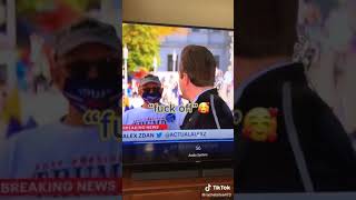 Reporter Alex ZDan tells Trump supporter to F*** off after being interrupted