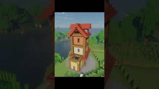 Beautiful Minecraft Tower House Build 🌿🏰 #shorts