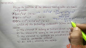 Assign the position of the element having outer electronic configuration,  (A) `ns^(2)np^(2)`