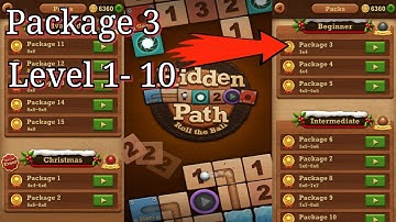 Roll the ball: hidden path || beginner package 3 || level 1, 2, 3, 4, 5, 6, 8,  9 & 10 || all Level