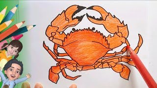 drawing, painting, and coloring for kids & toddlers_draw crab #kidsart #drawforkid  #drawanimal