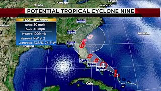 Tracking potential tropical cyclone 9