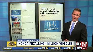 Honda to recall around 1M vehicles with dangerous air bags