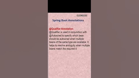 Spring boot annotations- @Qualifier annotations #springbootannotation #@qualifierannotation #java