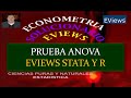 PRUEBA ANOVA CON EL EVIEWS STATA Y R