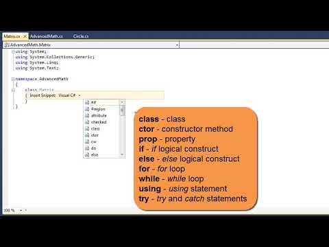 Learn ASP.NET, C# and Visual Studio 2010 Expert Skills Lesson 1-12: Use Code Snippets