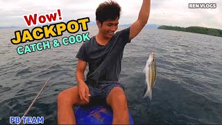 NAKA JACKPOT!! PANG ULAM NG PB TEAM  | CATCHING FISH USING HANDLINE FISHING| PB TEAM