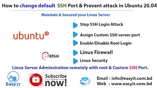#7 Ubuntu 20.04 /Debian 10  Enable Remote Root login & Change SSH Port Number | Easy IT