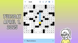 Solving April 1, 2025 NYT Crossword (6min 45s) screenshot 3