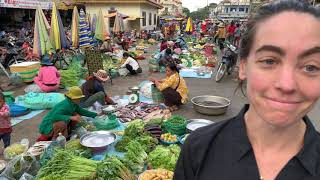 Lizzie at the market in Stung Treng, Cambodia