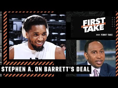 Stephen A. hopes RJ Barrett's extension doesn't cost the Knicks Donovan Mitchell 🤞 | First Take