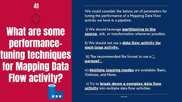 What are some performance-tuning techniques for Mapping Data Flow activity? Interview Q&A 41/60