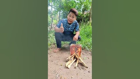 Amazing Lifehack: How to Make a Stove in 5 minutes for Camping!#survival  #outdoors#lifehack#camping
