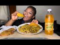 CURRY GOAT MUKBANG | JAMAICAN FOOD MUKBANG | JAMAICAN BEEF PATTY | RICE &amp; PEAS