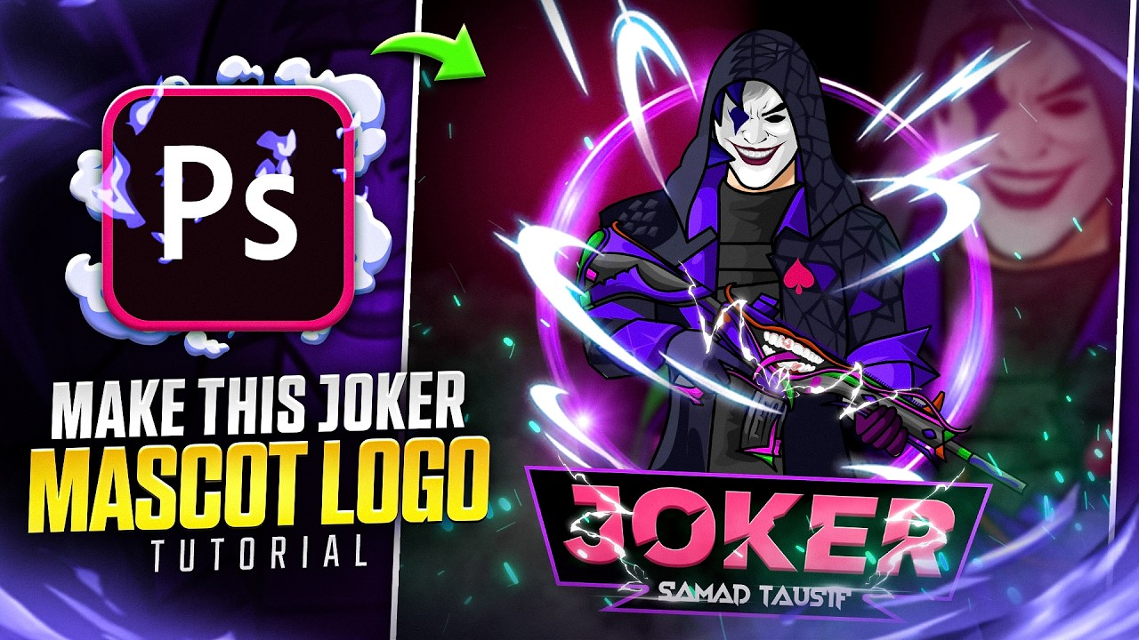 How To Make PUBG Joker Mascot Logo Design | Photoshop Tutorial | Urdu/Hindi | BOSS GFX