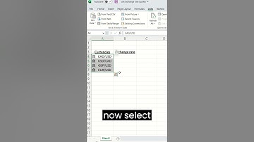 How to insert current Exchange Rates in Excel within seconds