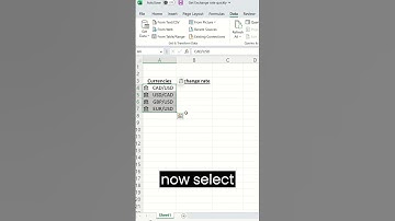 How to insert current Exchange Rates in Excel within seconds