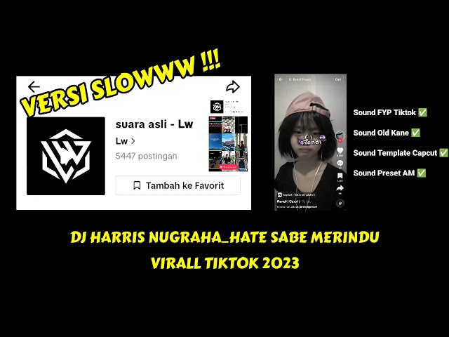 DJ OLD HATE SABE MERINDU VIRAL TIKTOK 2023 || DJ HARRIS NUGRAHA class=