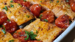saumon aux légumes  سلمون مع الخضار في الفرن 👌🏻