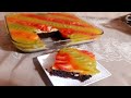 طورطة او كيكة باردة بالفواكه بثلاث طبقات لذيذة وراقيةسهلة تحضر تستحق التجربة 