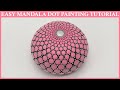 How to Paint Simple Pink Mandala Dot Art - Tutorial Guide Dotting Acrylic Painting Artist