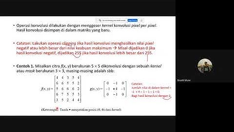 Citra-03 (2021): Penapisan Citra/Image Filtering  (Rekaman kuliah IF4073 dengan Google Meet)