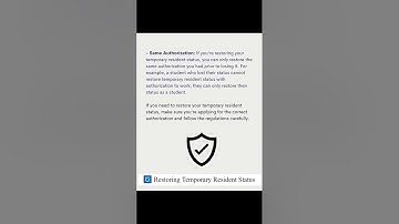 🔄 Restoring Temporary Resident Status