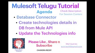 Part1-Session17.3|Mulesoft Telugu Tutorial|Mulesoft Database connector Insert and Update operations