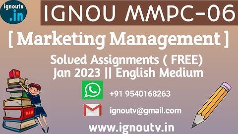 IGNOU MMPC-006 Solved Assignment Jan 2023 [FREE] || IGNOU MBA || IGNOU TV || IGNOU ||