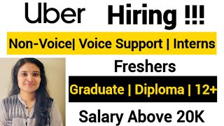 Uber Customer Support Recruitment| Non Voice and Voice | Uber Intern Recruitment
