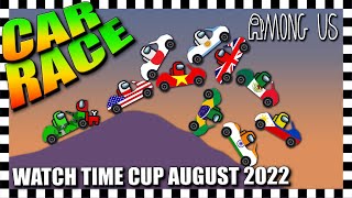 Among Us Car Race August Watch Time Cup 2022 - Algodoo screenshot 3