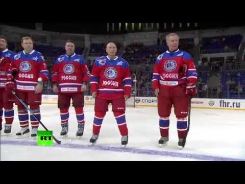 Владимир Путин забросил семь шайб в игре против сборной Ночной хоккейной лиги