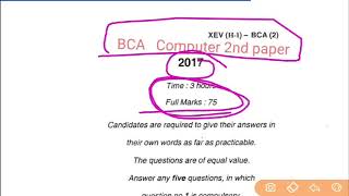 BCA 2nd sem Computer paper 2017, Magadh university