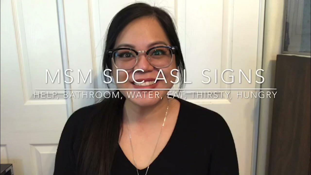 ASL SIGNS How to Sign Help, Bathroom, Water, Eat, Thirsty, Hungry