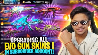 Upgrading All Evo Gun In My Subscribe Account 🤯 0 To Level 7 [ Max ] In New Diwali Event Free Fire