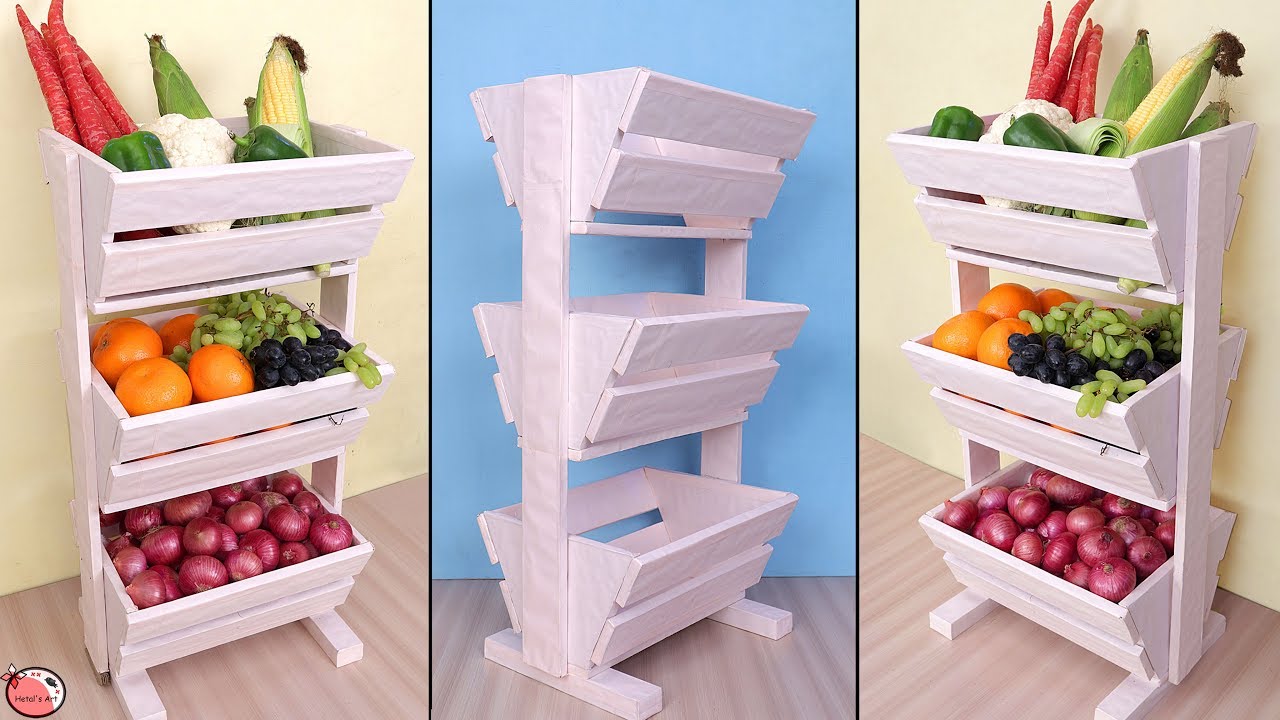 DIY Kitchen Organizer !! Fruit and Vegetable Storage Idea - YouTube
