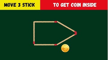 🔥Move only 3 stick to get the coin inside |  Matchstick Puzzles with Answer‼️