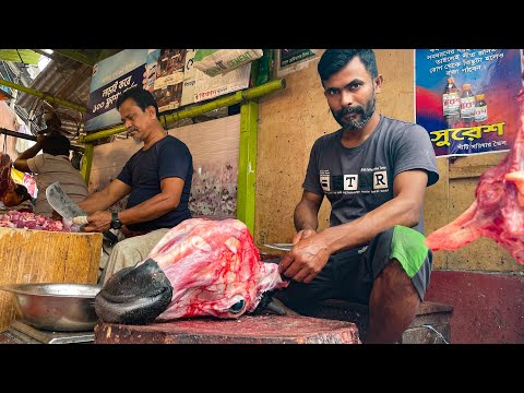Fastest Cow Head cutting skills In Bangladesh Part-30 ।। Butcher Bro