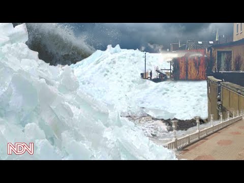 فيديو: طوف الجليد على الشاطئ