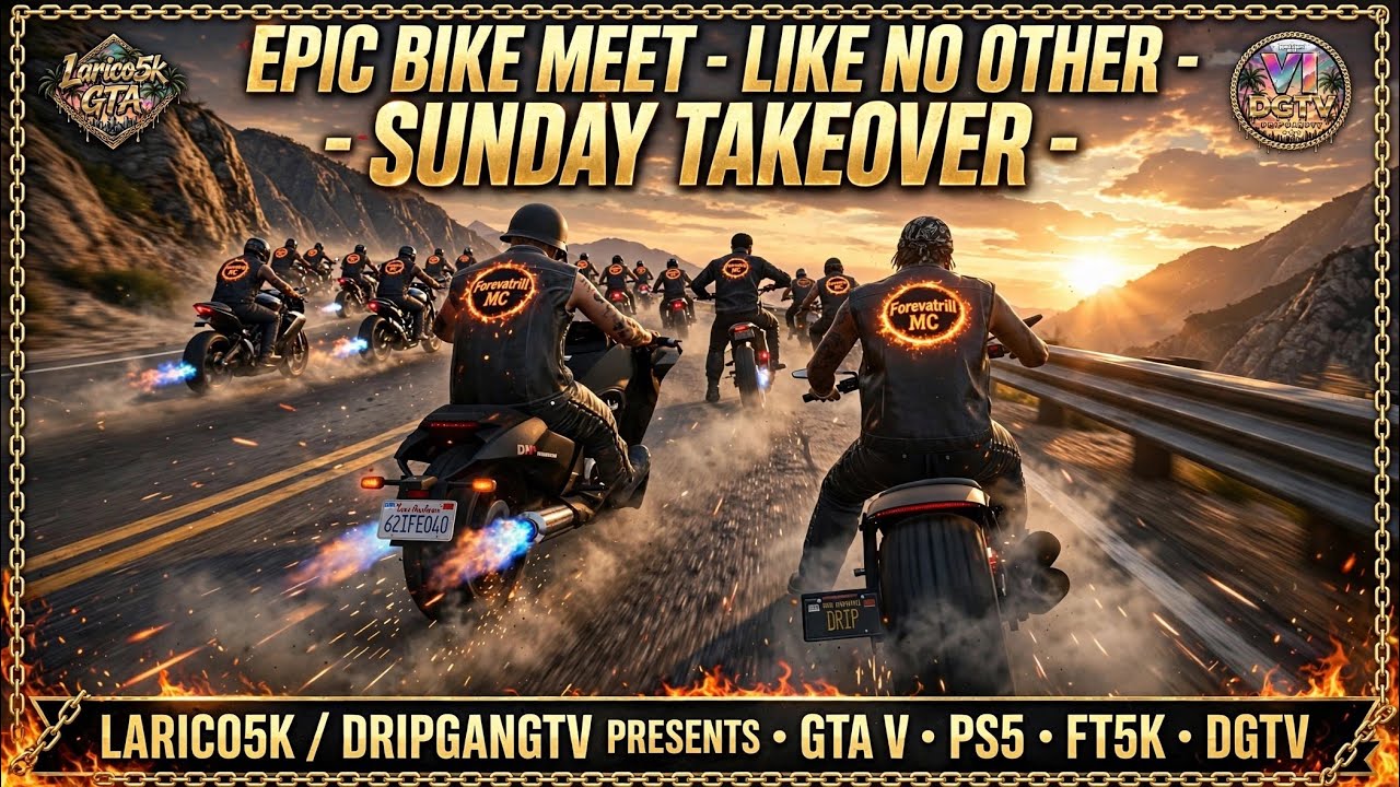 [NEW]  GTA 5 ONLINE BIKE MEET/ CARMEET SESSION  | 18+ JOIN UP! | DripGangTV X FT5K