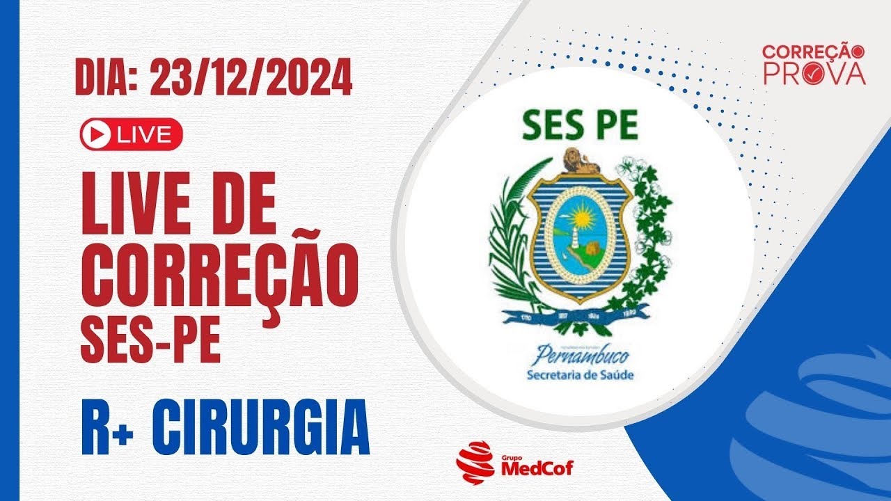 Son-r 2-8 Ergebnisse Auswertung Correção SES-PE R+ Cirurgia 2025 - Gabarito Prova de Residência Médica