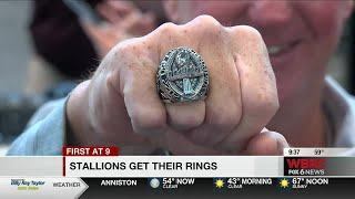 Birmingham Stallions players receive their championship rings