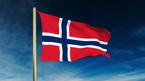 4K Norway flag slider style. Waving in the wind with cloud background animation Stock video