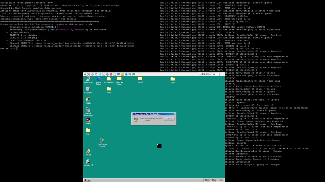 Testing my at home dial up internet.