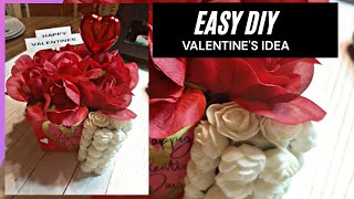 HOW TO MAKE  VALENTINE FLOWER ARRANGEMENT | EASY DIY | VALENTINE'S CRAFT IDEAS 2021 |