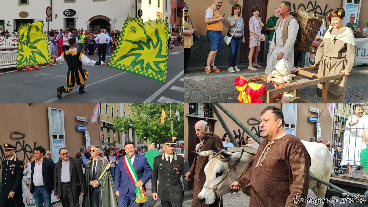 Palio degli Zoccoli di Desio 2024, gli sbandieratori ed il corteo storico sfilano per la città
