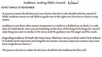 Istikhara : Seeking Allah